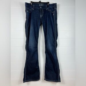 Silver y2k flare jeans Frances size 32 with 33 length boot cut